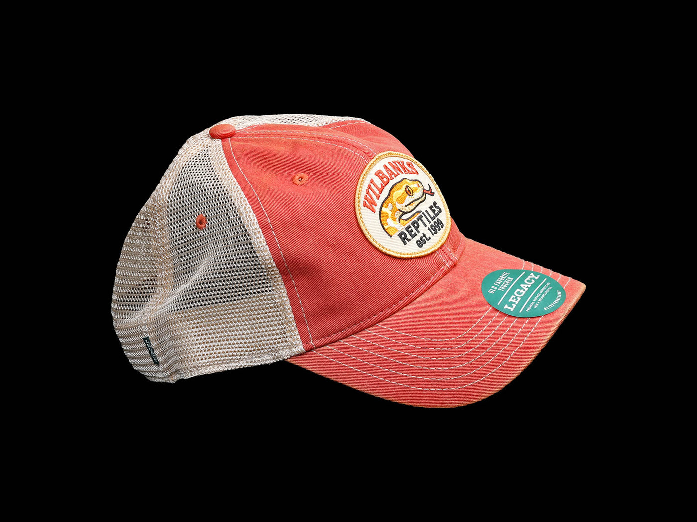 Wilbanks Reptiles Throwback Trucker Hat – Nantucket Red/Khaki