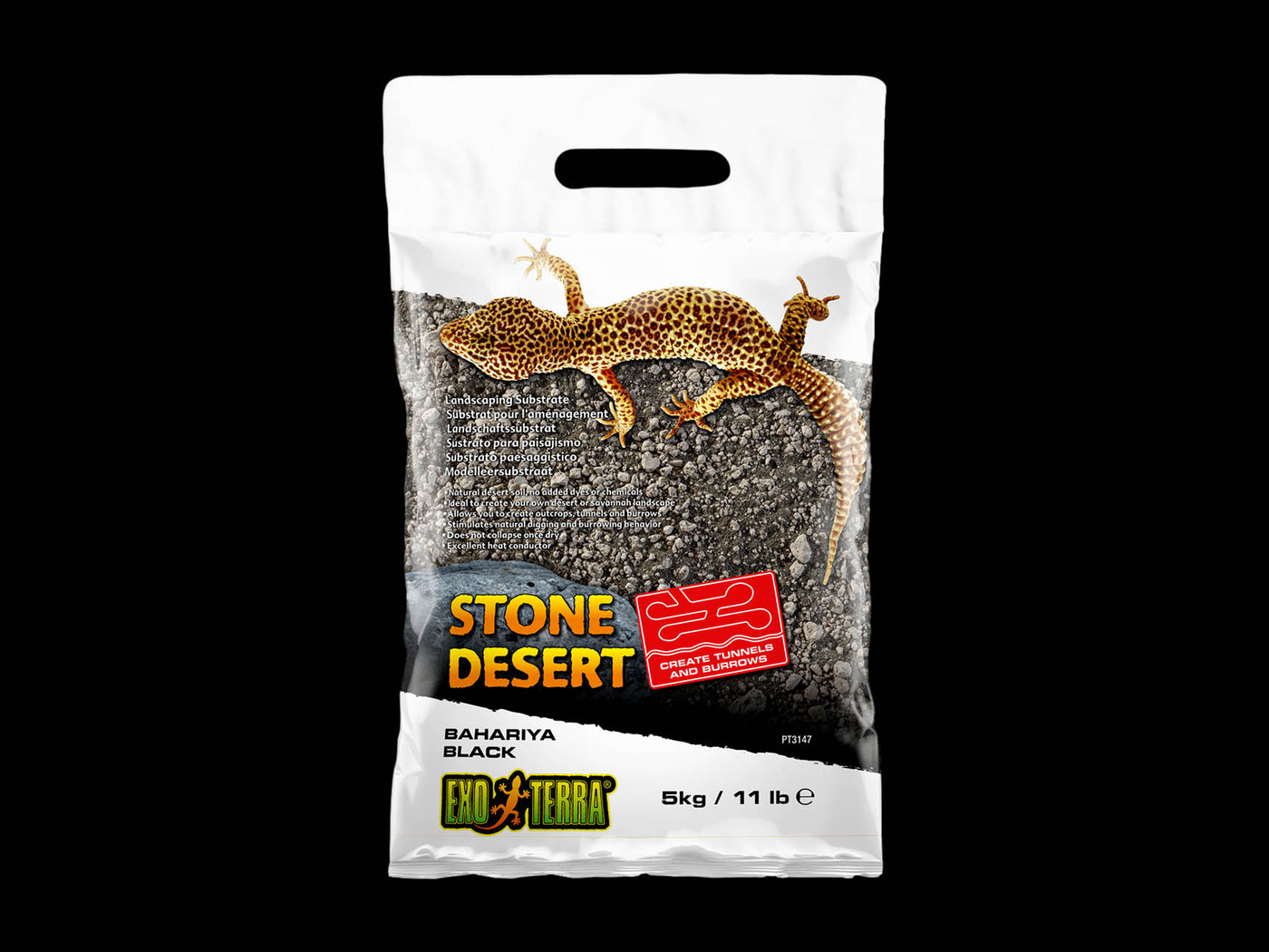 Exo Terra Stone Desert Substrate - Bahariya Black - 5 kg (11 lbs)